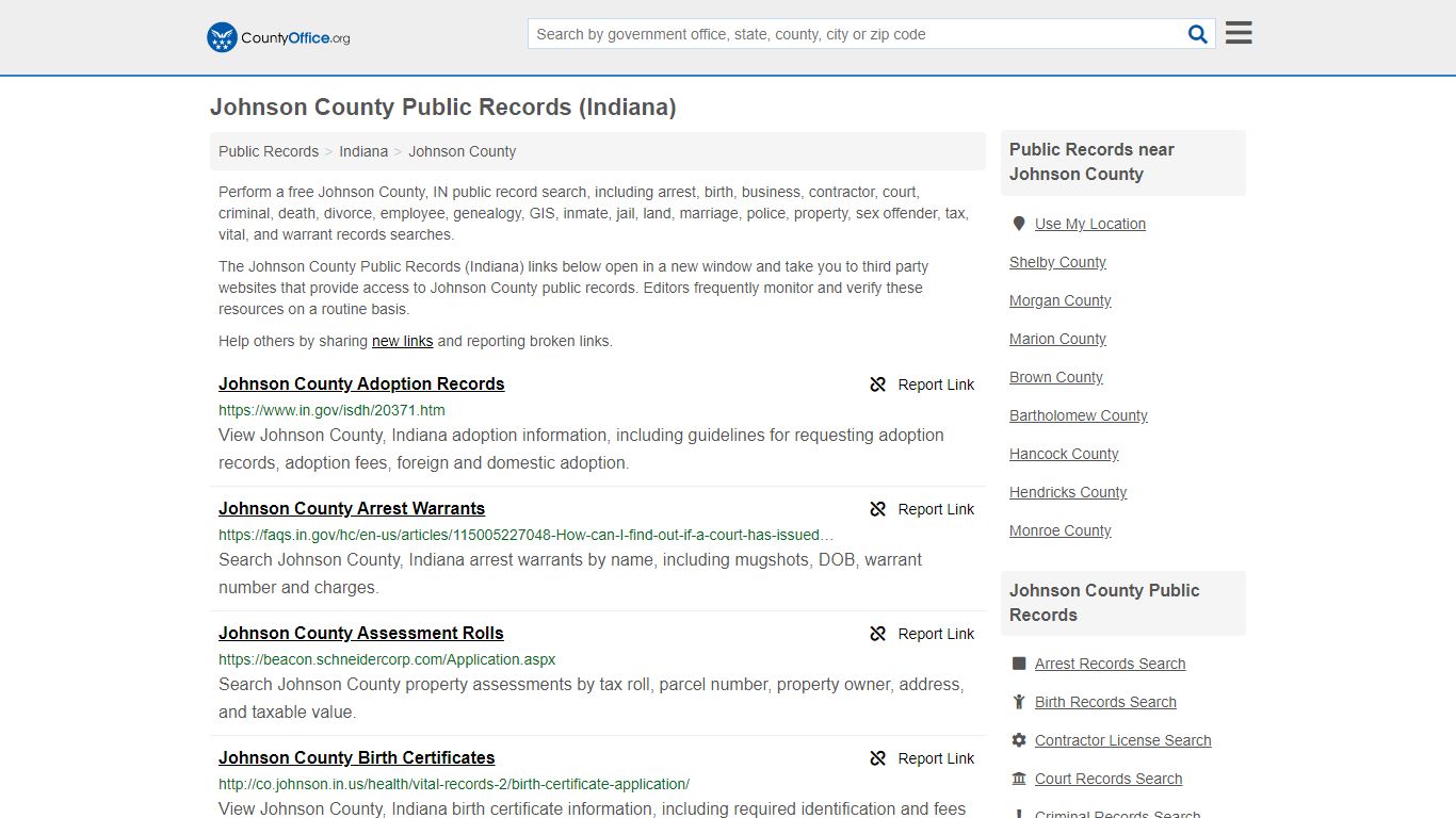Johnson County Public Records (Indiana) - County Office